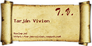 Tarján Vivien névjegykártya